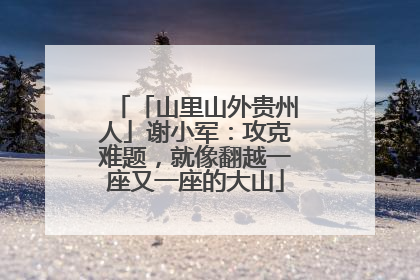 「山里山外贵州人」谢小军：攻克难题，就像翻越一座又一座的大山