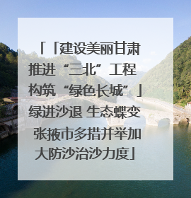 「建设美丽甘肃 推进“三北”工程 构筑“绿色长城”」绿进沙退 生态蝶变 张掖市多措并举加大防沙治沙力度