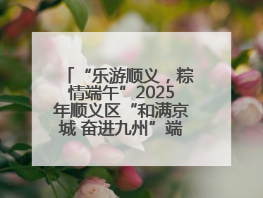 “乐游顺义，粽情端午”2025年顺义区“和满京城 奋进九州”端午主题活动启幕