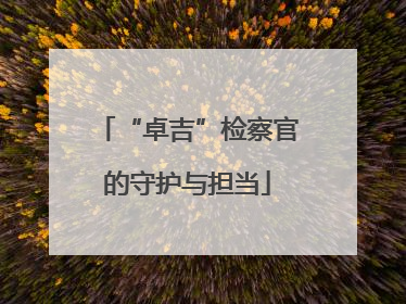 “卓吉”检察官的守护与担当