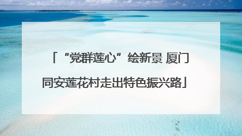 “党群莲心”绘新景 厦门同安莲花村走出特色振兴路