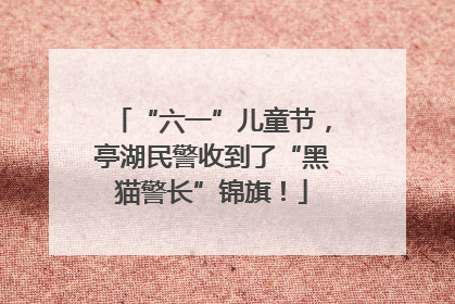 “六一”儿童节，亭湖民警收到了“黑猫警长”锦旗！
