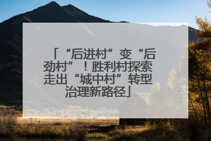 “后进村”变“后劲村”！胜利村探索走出“城中村”转型治理新路径