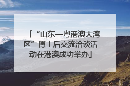 “山东—粤港澳大湾区”博士后交流洽谈活动在港澳成功举办
