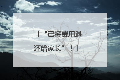 “已将费用退还给家长”！