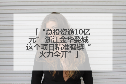 “总投资逾10亿元” 浙江金华婺城这个项目精准强链“火力全开”