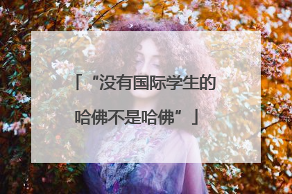 “没有国际学生的哈佛不是哈佛”