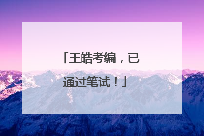 王皓考编，已通过笔试！