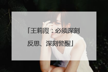 王莉霞：必须深刻反思、深刻警醒