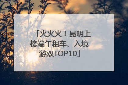 火火火！昆明上榜端午租车、入境游双TOP10