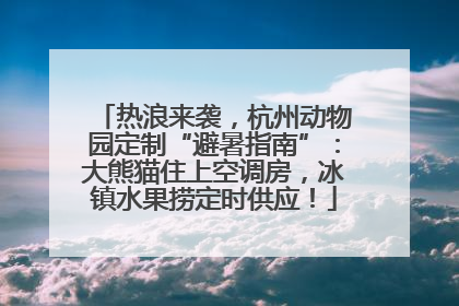 热浪来袭，杭州动物园定制“避暑指南”：大熊猫住上空调房，冰镇水果捞定时供应！