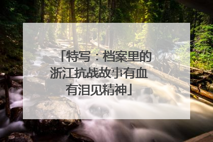 特写：档案里的浙江抗战故事有血有泪见精神