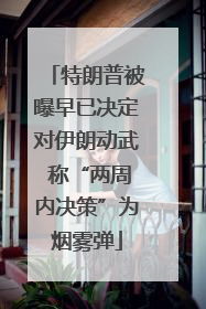 特朗普被曝早已决定对伊朗动武 称“两周内决策”为烟雾弹