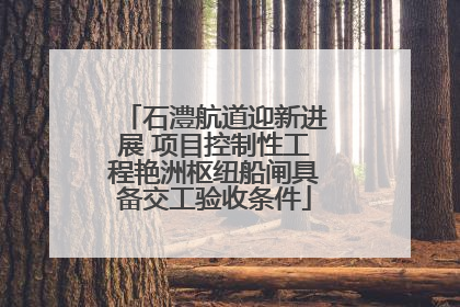 石澧航道迎新进展 项目控制性工程艳洲枢纽船闸具备交工验收条件