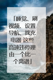 睡觉、刷视频、设置导航、找充电器 这些高速违停理由一个比一个离谱