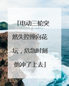 电动三轮突然失控撞向花坛，危急时刻他冲了上去