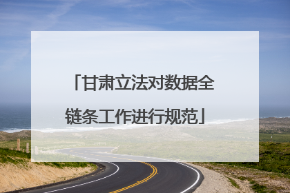 甘肃立法对数据全链条工作进行规范