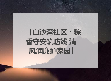 白沙湾社区：粽香守安筑防线 清风润廉护家园
