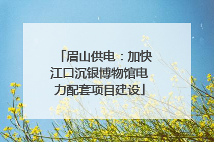 眉山供电：加快江口沉银博物馆电力配套项目建设