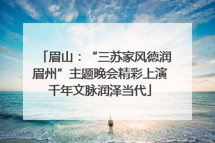 眉山：“三苏家风德润眉州”主题晚会精彩上演千年文脉润泽当代