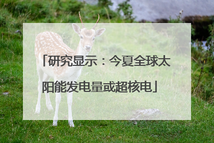 研究显示：今夏全球太阳能发电量或超核电