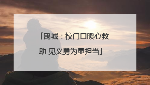 禹城：校门口暖心救助 见义勇为显担当