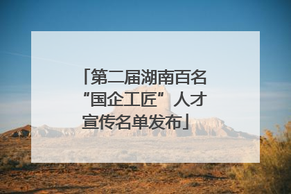 第二届湖南百名“国企工匠”人才宣传名单发布