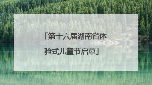 第十六届湖南省体验式儿童节启幕