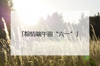 粽情端午迎“六一”