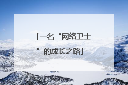 一名“网络卫士”的成长之路