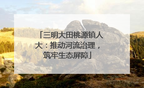 三明大田桃源镇人大：推动河流治理，筑牢生态屏障