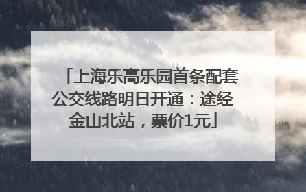 上海乐高乐园首条配套公交线路明日开通：途经金山北站，票价1元