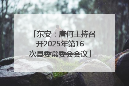 东安：唐何主持召开2025年第16次县委常委会会议