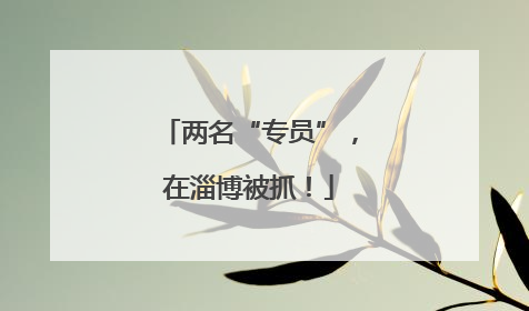 两名“专员”，在淄博被抓！