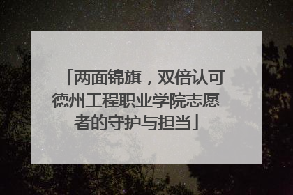 两面锦旗，双倍认可德州工程职业学院志愿者的守护与担当