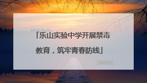 乐山实验中学开展禁毒教育，筑牢青春防线