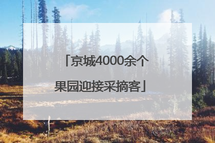 京城4000余个果园迎接采摘客