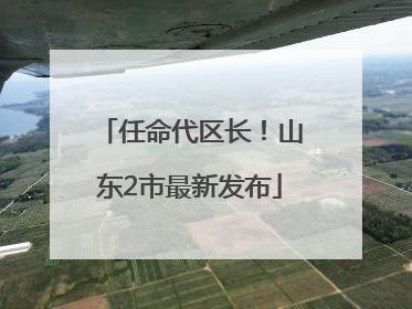 任命代区长！山东2市最新发布