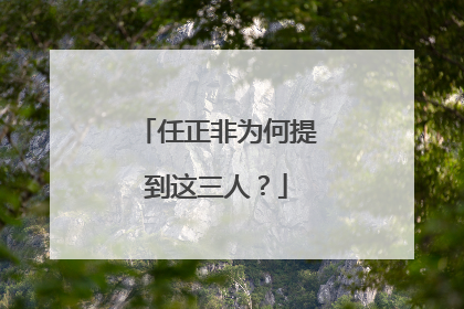 任正非为何提到这三人？