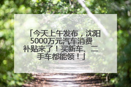 今天上午发布，沈阳5000万元汽车消费补贴来了！买新车、二手车都能领！