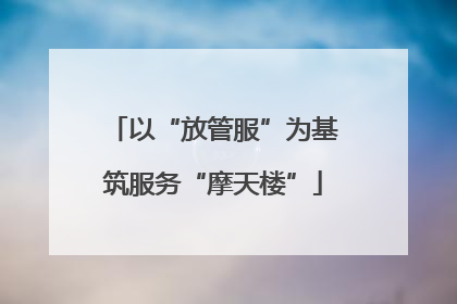 以“放管服”为基筑服务“摩天楼”