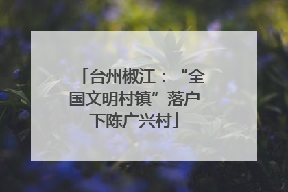 台州椒江：“全国文明村镇”落户下陈广兴村