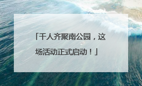 千人齐聚南公园，这场活动正式启动！