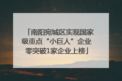 南阳宛城区实现国家级重点“小巨人”企业零突破1家企业上榜
