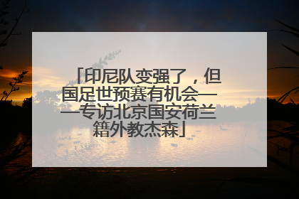 印尼队变强了，但国足世预赛有机会——专访北京国安荷兰籍外教杰森