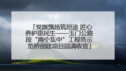 党旗飘扬筑坦途 匠心养护惠民生——玉门公路段“两个集中”工程暨示范桥创建项目圆满收官