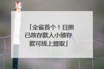 全省首个！日照已故存款人小额存款可线上提取