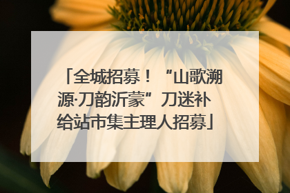 全城招募！“山歌溯源·刀韵沂蒙”刀迷补给站市集主理人招募
