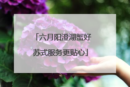 六月阳澄湖蟹好 苏式服务更贴心