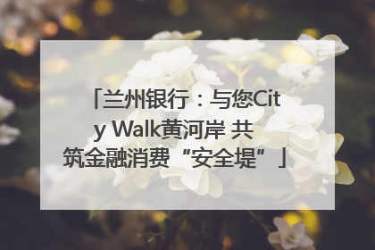 兰州银行：与您City Walk黄河岸 共筑金融消费“安全堤”
